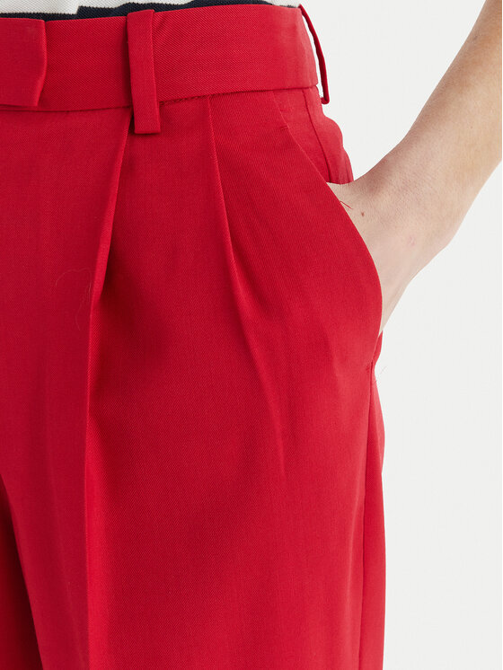 Tommy Hilfiger Tommy Hilfiger Текстилни панталони Timeless WW0WW48352 Червен Straight Fit
