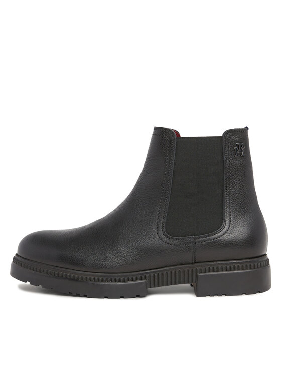 Tommy Hilfiger Tommy Hilfiger Μποτάκια με λάστιχο Comfort Cleated Termo Lth Chel FM0FM04650 Μαύρο