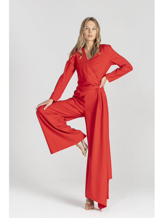 Deni Cler Milano Deni Cler Milano Kombinezon W-DC-H005-E2-K7-30-1 Czerwony Loose Leg