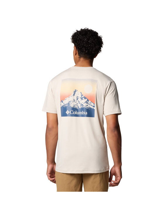 Columbia Columbia T-shirt Columbia Kwick Hike Back Graphic SS Tee Beige Regular Fit
