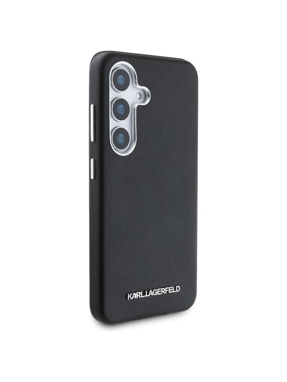 KARL LAGERFELD KARL LAGERFELD Etui na telefon Saffiano Full Wrapped Elongated Metal Logo Czarny