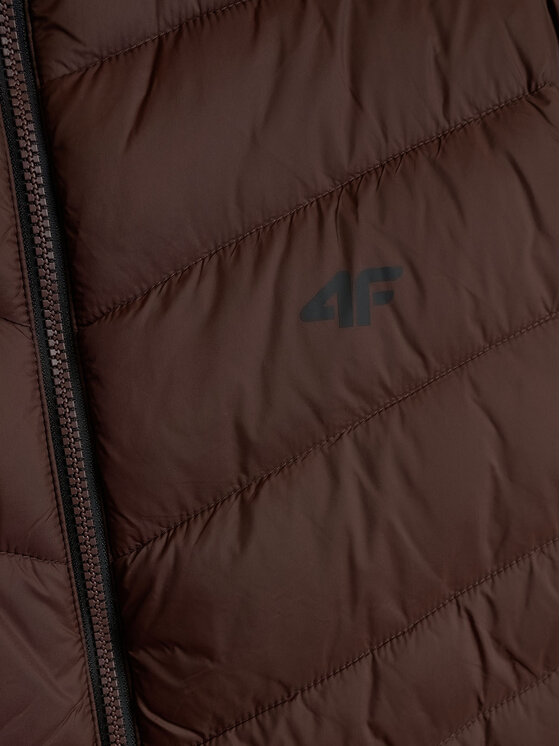 4F 4F Kurtka puchowa BASIC+ Brązowy ciemny Regular Fit