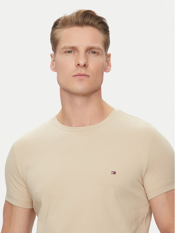 Tommy Hilfiger Tommy Hilfiger T-shirt MW0MW10800 Bež Slim Fit