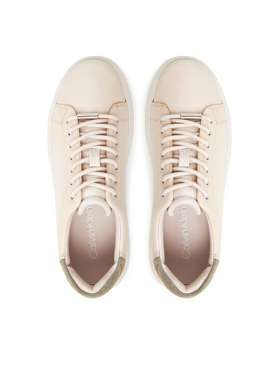 Calvin Klein Calvin Klein Sneakersy Cupsole Lace Up Lth HW0HW02540 Beżowy