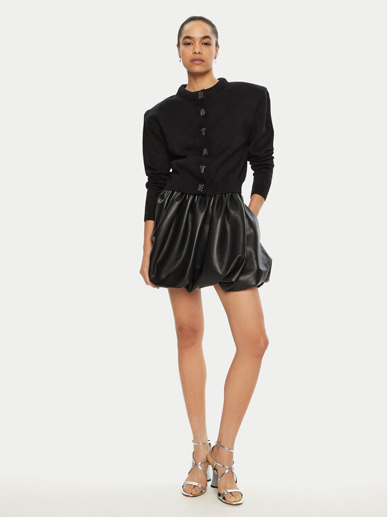 ROTATE ROTATE Rock aus Kunstleder 113503 Schwarz Regular Fit