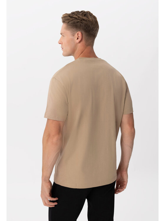 Volcano Volcano T-Shirt T-KELLY Beżowy Regular Fit