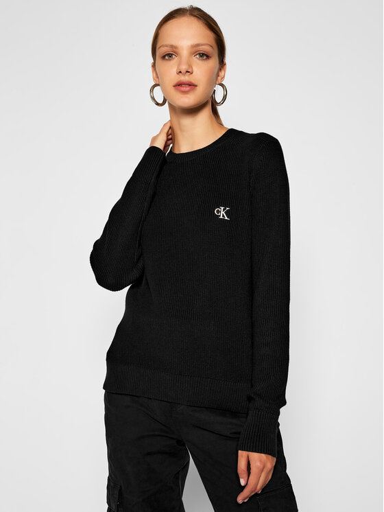 Calvin Klein Jeans Calvin Klein Jeans Megztinis Textured J20J214137 Juoda Regular Fit