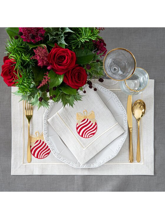 Roseberry Home Roseberry Home Podkładka na stół Christmas Bauble Mirha Beżowy