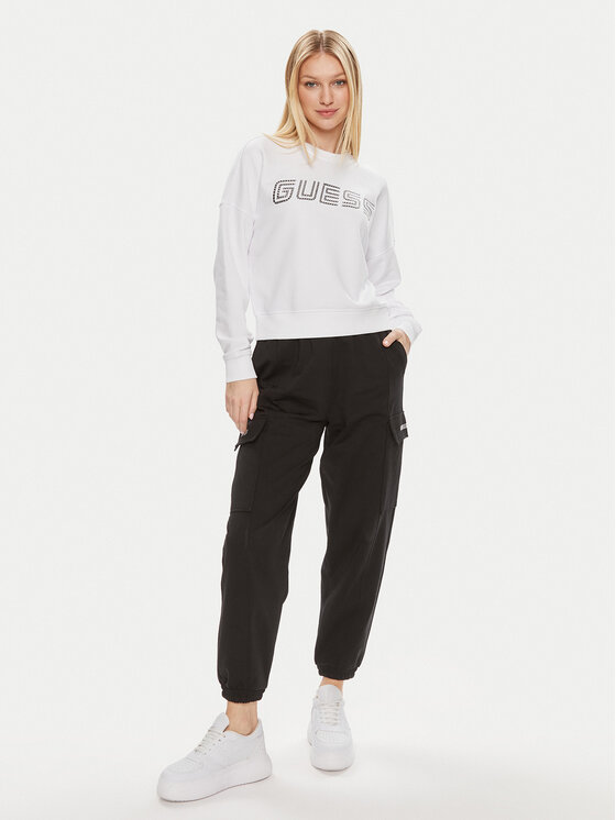 Guess Guess Bluza Skylar V4GQ07 K8802 Biały Relaxed Fit