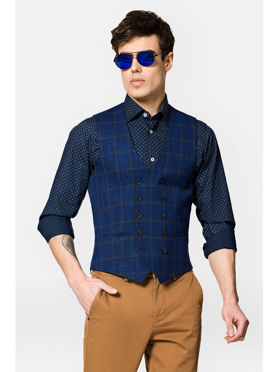 Lancerto Lancerto Kamizelka KA073222000001 Granatowy Slim Fit
