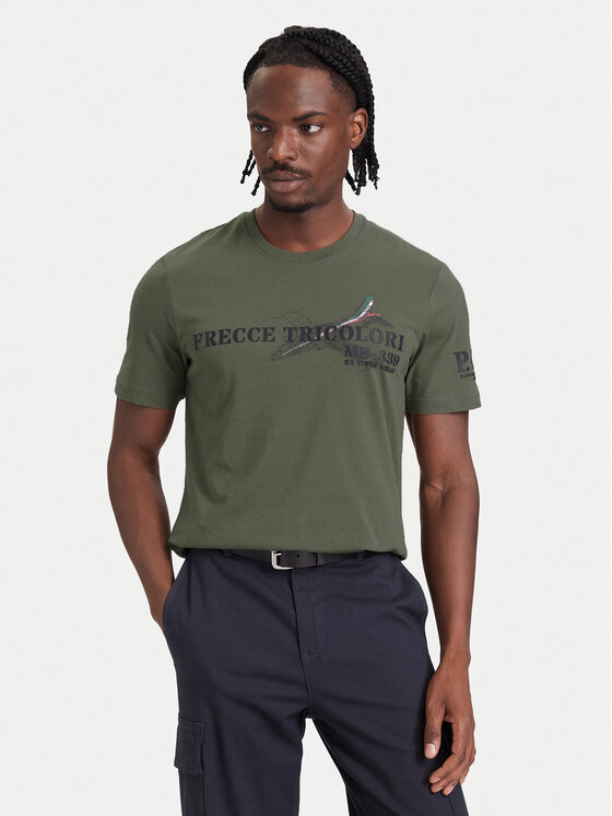 Aeronautica Militare Тишърт 262TS2541UJ00750 Каки Regular Fit