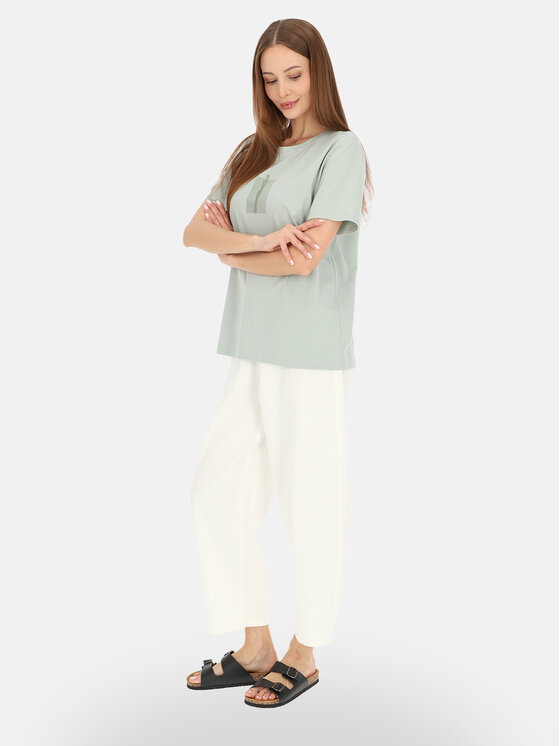 Potis & Verso Potis & Verso T-Shirt Roxa Zielony jasny Regular Fit