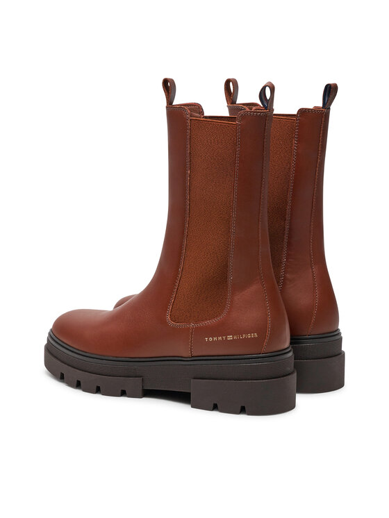 Tommy Hilfiger Tommy Hilfiger Sztyblety Monochromatic Chelsea Boot FW0FW06730 Brązowy