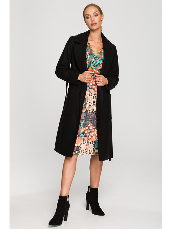 Made of Emotion Made of Emotion Cappotto di transizione M708 Nero Casual Fit