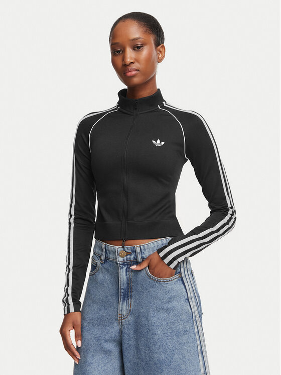 adidas adidas Bluza Essentials 3 Stripes Seamless Tracktop KX8420 Czarny Slim Fit