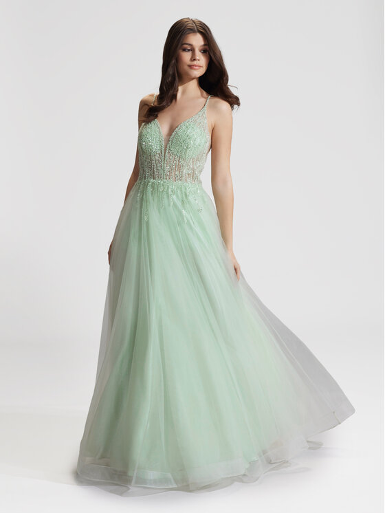 Hey Kyla Hey Kyla Rochie de seară 5AG005HK Verde Regular Fit