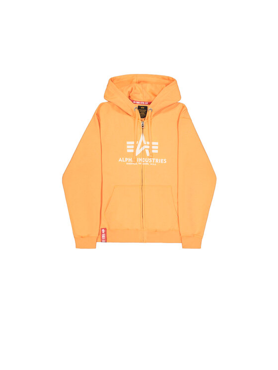 Alpha Industries Alpha Industries Bluza Basic Puff Print Zip Hoodie Pomarańczowy Regular Fit
