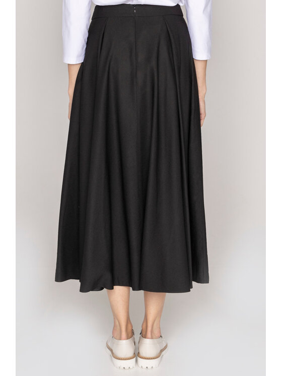 Deni Cler Milano Deni Cler Milano Spódnica midi W-DC-7006-D2-D2-90-1 Czarny Regular Fit