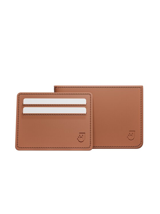 Mały Portfel Męski James Hawk, Brązowy, Męski skórzany portfel slim z RFID