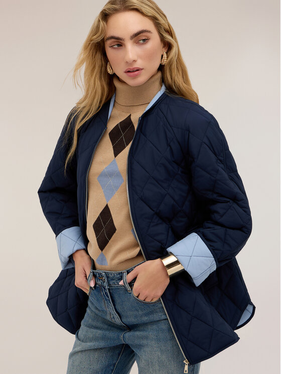 Motivi Motivi Giubbotto piumino F004W000094N034 Blu Over Fit