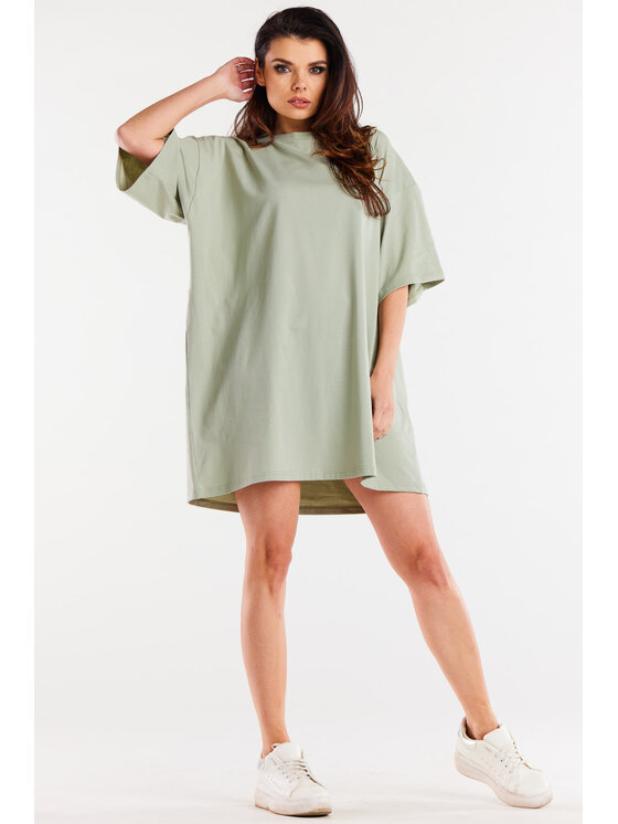 Infinite You Infinite You Sukienka codzienna M255 Zielony jasny Basic Fit