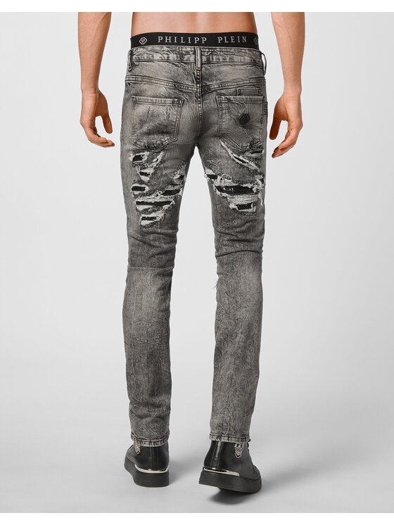 PHILIPP PLEIN PHILIPP PLEIN Jeansy 3297 Šedá Slim Fit