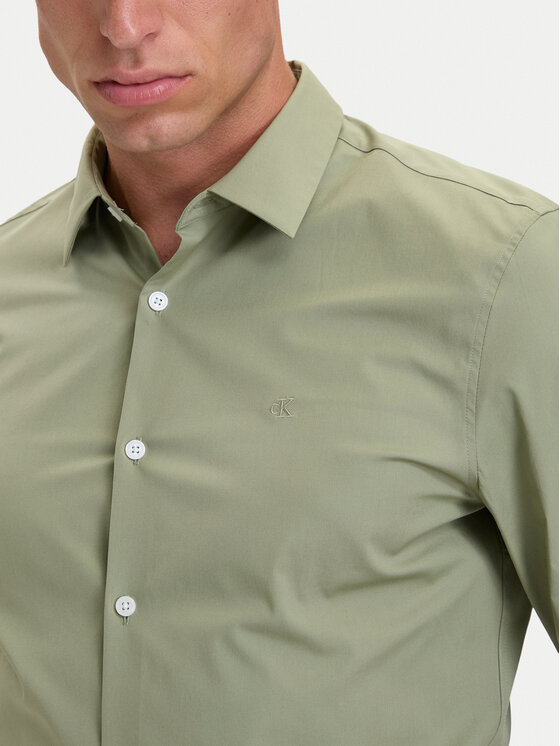 Calvin Klein Calvin Klein Риза LV04LB145G Зелен Slim Fit