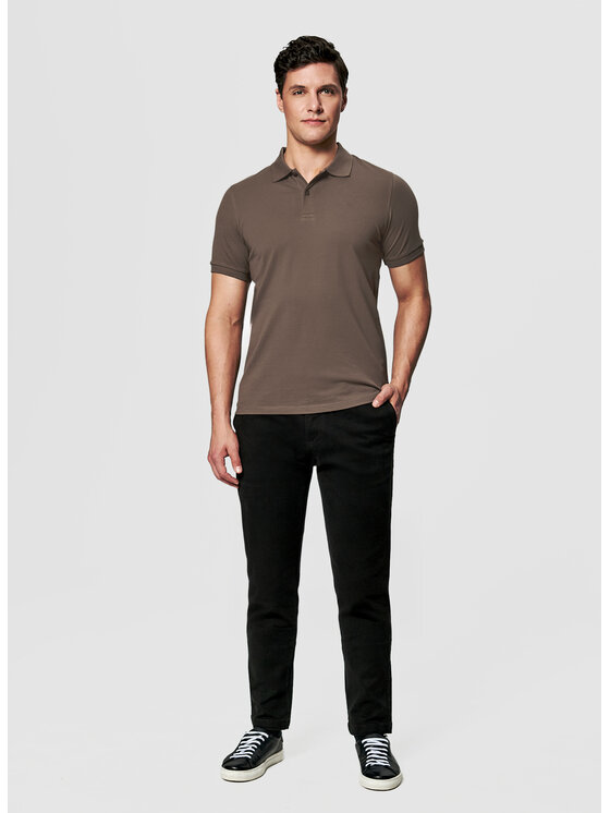 Pako Lorente Pako Lorente Polo P26SF-TX-001 Brązowy Classic Fit