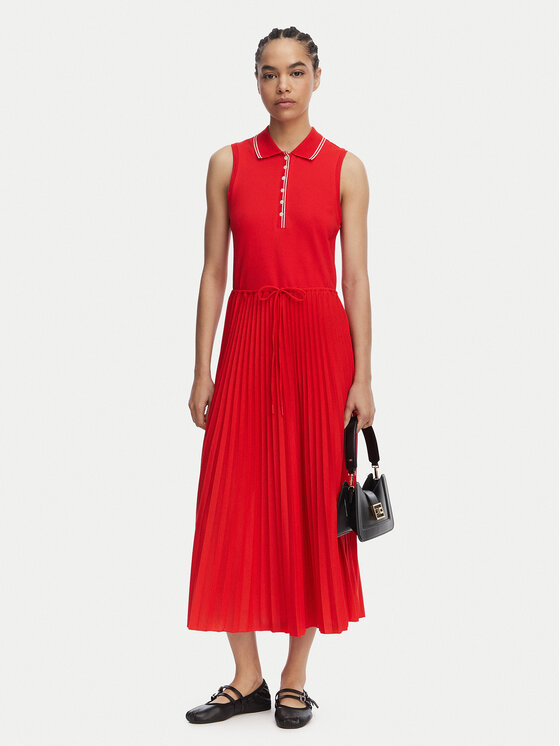 Tommy Hilfiger Tommy Hilfiger Každodenné šaty 1985 Pleated WW0WW49621 Červená Regular Fit