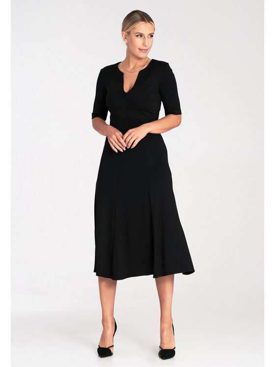 FIGL FIGL Sukienka koktajlowa M1033 Czarny Regular Fit