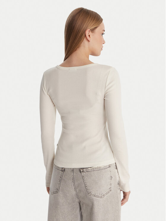 Guess Jeans Guess Jeans Μπλουζάκι W6RP24 KA0H1 Εκρού Slim Fit