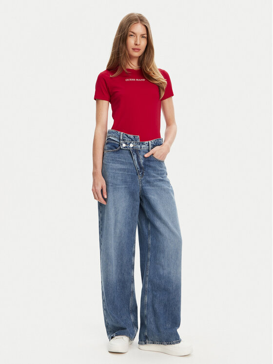 Guess Jeans Guess Jeans T-Shirt W4YI01 J1314 Κόκκινο Slim Fit