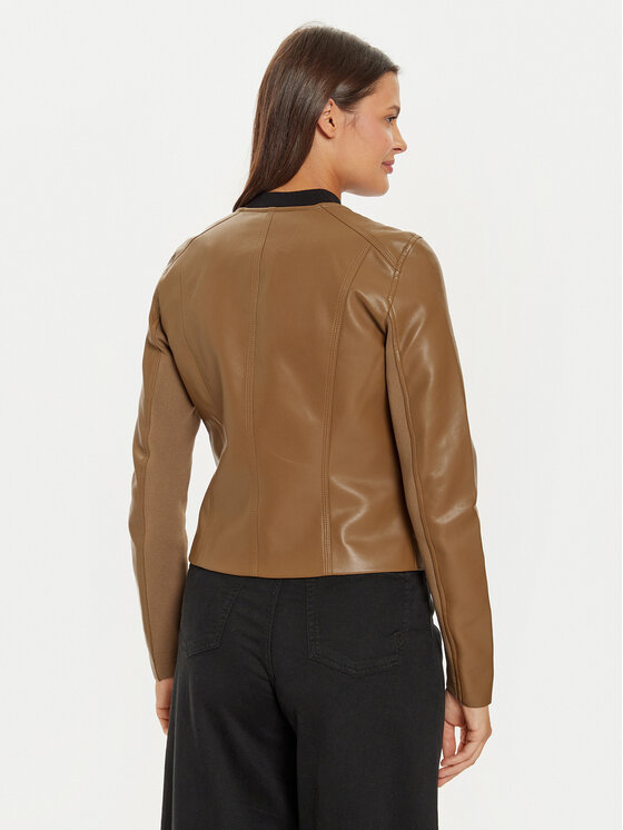 Vero Moda Vero Moda Bunda z imitace kůže Riley 10302441 Hnědá Slim Fit