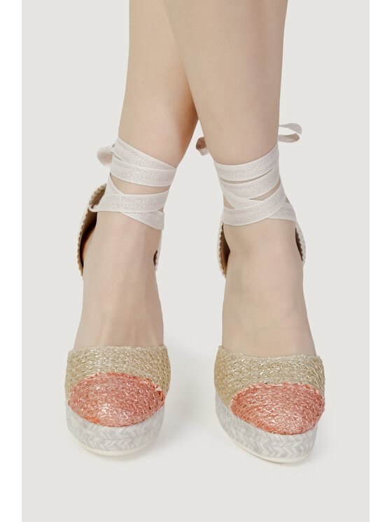 Espadrilles Espadrilles Décolleté CIMA RAFIA ESPADRILLES ROSA/PLATINO Rosa