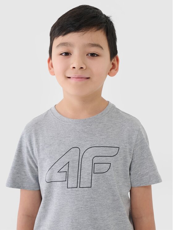4F 4F T-Shirt 4FJWSS25TTSHM2179-27M Szary Regular Fit