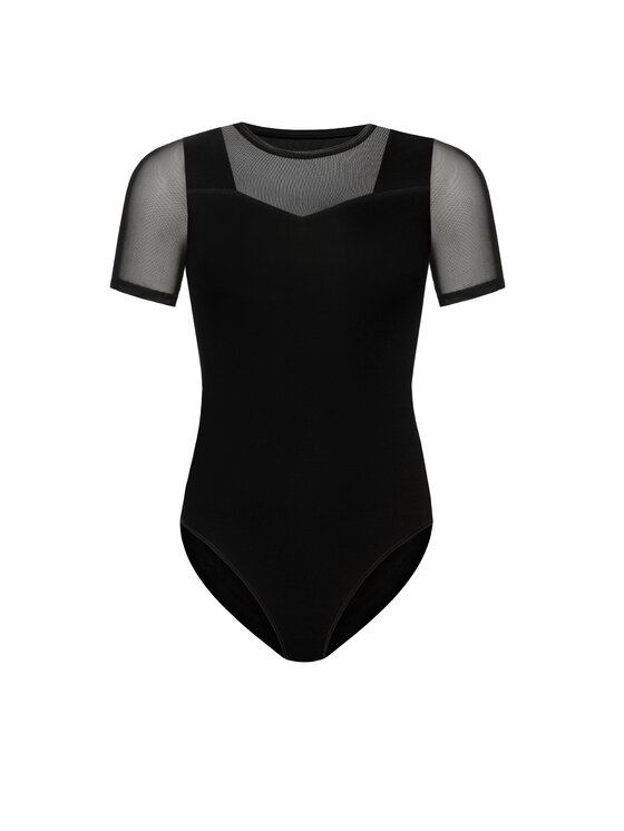 Teyli Teyli Body damskie z siateczką Juliet Czarny Regular Fit