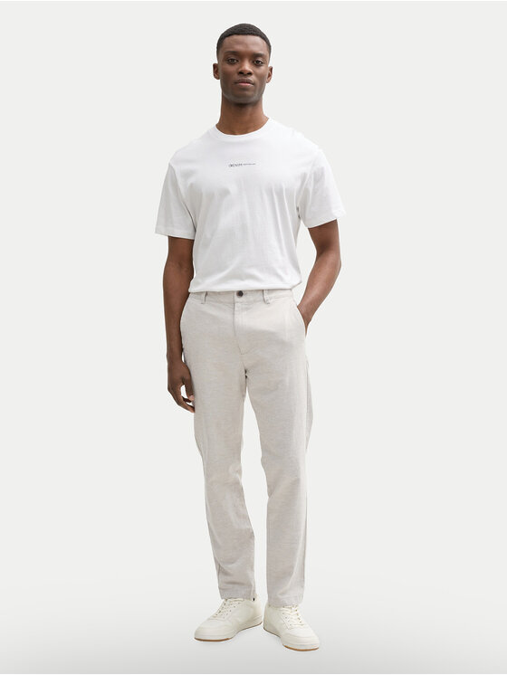 Tom Tailor Denim Tom Tailor Denim Штани з тканини 1044843 Бежевий Tapered Fit