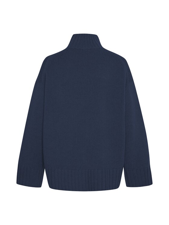 Style Republic Style Republic Golf Sweter o kroju oversize typu boxy, z mieszanki kaszmiru i wełny Granatowy Boxy Fit