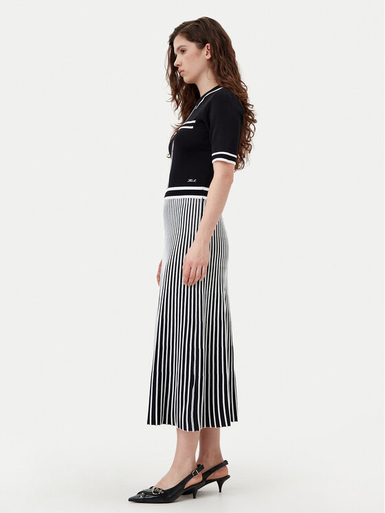KARL LAGERFELD KARL LAGERFELD Sukienka dzianinowa A1W13026 Czarny Regular Fit