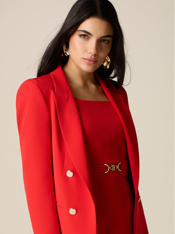 Oltre Oltre Giacca di transizione Q810R004608N016 Rosso Slim Fit