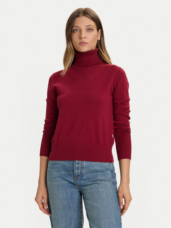 Guess Jeans Guess Jeans Bluză cu gât W4BR15 Z3HO2 Roșu Regular Fit
