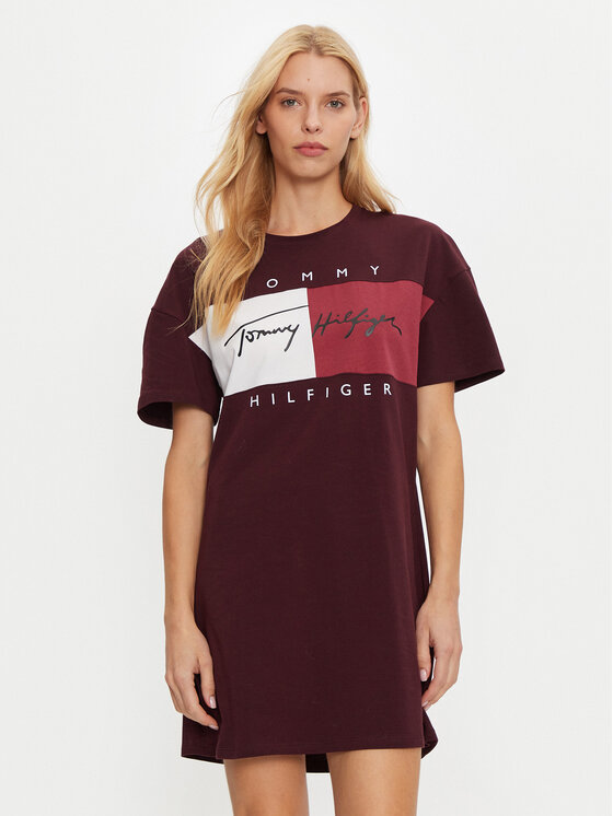 Tommy Hilfiger Každodenné šaty UW0UW05631 Červená Relaxed Fit