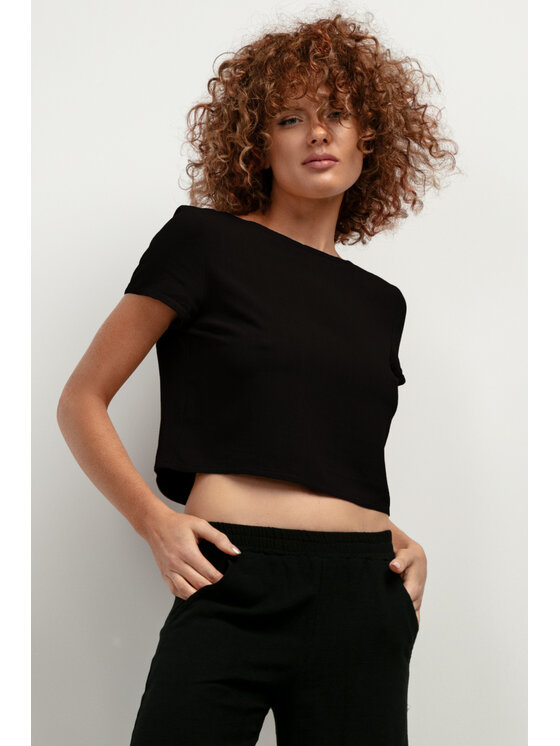 Tessita Tessita T-Shirt TOP T401_4_XXL Czarny Classic Fit