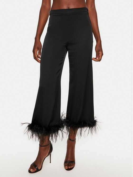 TWINSET Bavlnené nohavice 242TP2343 Čierna Straight Fit
