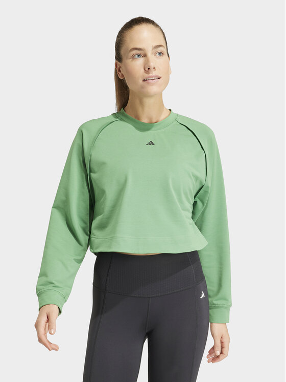 adidas Funkčná mikina Power IT9198 Zelená Loose Fit