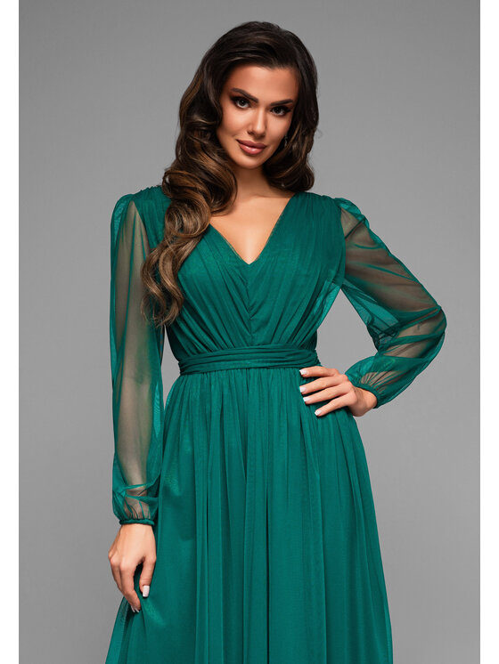 Ombre Ombre Sukienka koktajlowa LA-OM-DLR007 Zielony Regular Fit
