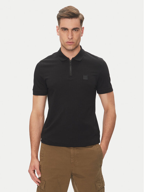 BOSS Męskie Polo, rozmiar M, Czarne, Passerzip 50537507