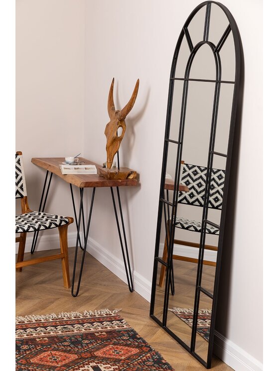 MIAhome MIAhome Lustro okno metalowe czarne 180x80 cm Czarny