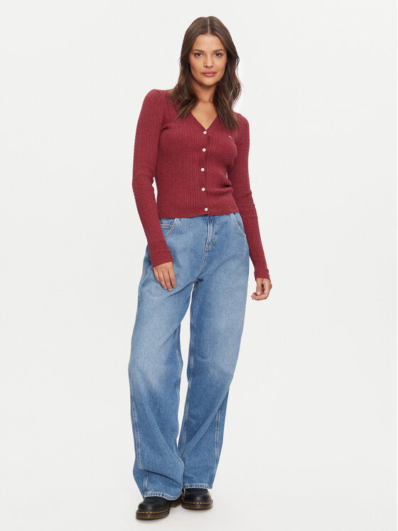 Tommy Jeans Tommy Jeans Kardiganas Essential DW0DW18682 Rožinė Slim Fit