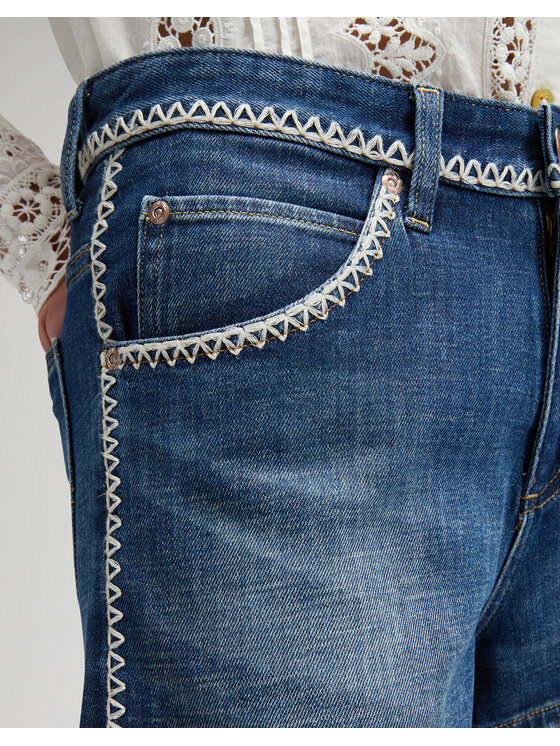 Lee Lee Szorty jeansowe ZIGZAG RIDER SHORT Niebieski Slim Fit